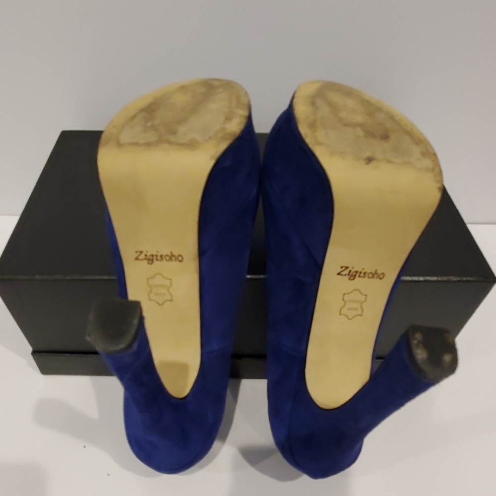 Zigisoho Studious Blue Suede Platform Heels - image 6